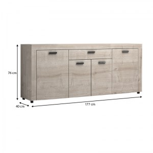 meg-GP028-0081,1-3 ΜΠΟΥΦΕΣ ΜΕΛΑΜΙΝΗΣ JOSEPH MEGAPAP ΧΡΩΜΑ SONOMA 177X40X76ΕΚ.