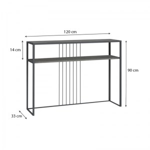meg-GP028-0082,1-3 ΚΟΝΣΟΛΑ KARY MEGAPAP ΧΡΩΜΑ ΓΚΡΙ ΣΚΥΡΟΔΕΜΑΤΟΣ 120X33X90ΕΚ.