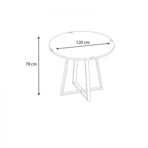 meg-GP028-0092,1-2 ΤΡΑΠΕΖΙ RUBES MEGAPAP ΜΕΤΑΛΛΙΚΟ - ΜΕΛΑΜΙΝΗΣ ΧΡΩΜΑ SONOMA - ΑΝΘΡΑΚΙ 120X120X78ΕΚ.
