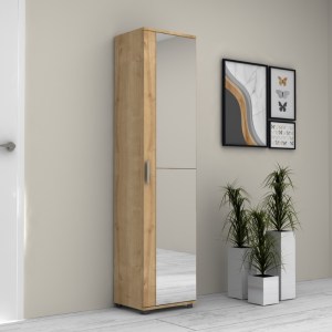 meg-GP028-0097,3-1 ΝΤΟΥΛΑΠΑ ΡΟΥΧΩΝ - ΠΑΠΟΥΤΣΟΘΗΚΗ VISLA MEGAPAP ΜΟΝΟΦΥΛΛΗ ΜΕ ΚΑΘΡΕΠΤΗ ΧΡΩΜΑ ΦΥΣΙΚΟ ΟΞΙΑΣ 45X36X187ΕΚ.