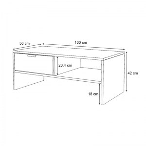 meg-GP028-0098,2-3 ΤΡΑΠΕΖΑΚΙ ΣΑΛΟΝΙΟΥ GALAXY MEGAPAP ΧΡΩΜΑ ΓΚΡΙ ΣΚΥΡΟΔΕΜΑΤΟΣ 100X50X42ΕΚ.