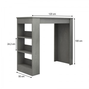 meg-GP028-0099,1-3 ΤΡΑΠΕΖΙ ΜΠΑΡ DEEP MEGAPAP ΧΡΩΜΑ ΓΚΡΙ ΣΚΥΡΟΔΕΜΑΤΟΣ 120X50X100ΕΚ.