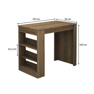 meg-GP028-0099,2-3 ΤΡΑΠΕΖΙ ΜΠΑΡ DEEP MEGAPAP ΧΡΩΜΑ ΚΑΡΥΔΙ 120X50X100ΕΚ.