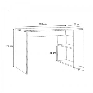 meg-GP028-0100,1-3 ΓΡΑΦΕΙΟ ΕΡΓΑΣΙΑΣ MIKRO MEGAPAP ΧΡΩΜΑ ΛΕΥΚΟ - ΦΥΣΙΚΟ ΟΞΙΑΣ 120X60X75ΕΚ.