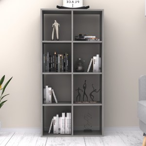 meg-GP028-0102,3-1 ΒΙΒΛΙΟΘΗΚΗ ANSER MEGAPAP ΧΡΩΜΑ ΓΚΡΙ ΣΚΥΡΟΔΕΜΑΤΟΣ 69,8X29X142ΕΚ.