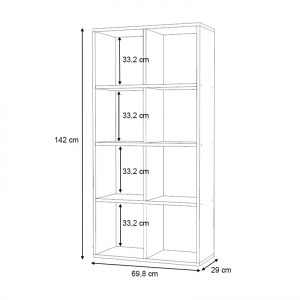 meg-GP028-0102,3-3 ΒΙΒΛΙΟΘΗΚΗ ANSER MEGAPAP ΧΡΩΜΑ ΓΚΡΙ ΣΚΥΡΟΔΕΜΑΤΟΣ 69,8X29X142ΕΚ.