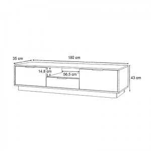 meg-GP028-0104,2-3 ΕΠΙΠΛΟ ΤΗΛΕΟΡΑΣΗΣ MENSA MEGAPAP ΧΡΩΜΑ ΦΥΣΙΚΟ ΟΞΙΑΣ 180X35X43CM.