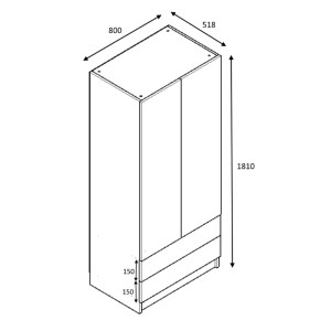 meg-GP028-0109,4-5 ΝΤΟΥΛΑΠΑ ΡΟΥΧΩΝ RICARDO MEGAPAP ΔΙΦΥΛΛΗ ΧΡΩΜΑ ΑΝΘΡΑΚΙ 80X51,8X181ΕΚ.