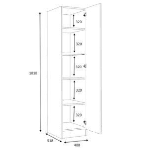 meg-GP028-0111,2-4 ΝΤΟΥΛΑΠΑ ΡΟΥΧΩΝ RICARDO MEGAPAP ΜΟΝΟΦΥΛΛΗ ΧΡΩΜΑ ΦΥΣΙΚΟ ΟΞΙΑΣ 40X51,8X181ΕΚ.