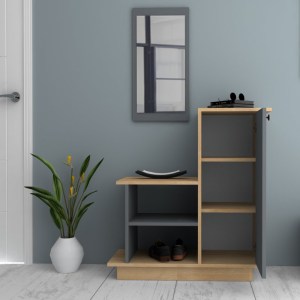 meg-GP028-0113,1-2 ΕΠΙΠΛΟ ΕΙΣΟΔΟΥ CUTE MEGAPAP ΧΡΩΜΑ ΦΥΣΙΚΟ ΟΞΙΑΣ - ΑΝΘΡΑΚΙ 90X35X95ΕΚ.