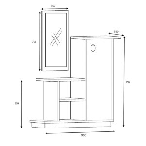meg-GP028-0113,1-4 ΕΠΙΠΛΟ ΕΙΣΟΔΟΥ CUTE MEGAPAP ΧΡΩΜΑ ΦΥΣΙΚΟ ΟΞΙΑΣ - ΑΝΘΡΑΚΙ 90X35X95ΕΚ.