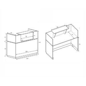 meg-GP028-0114,1-4 ΓΡΑΦΕΙΟ RECEPTION LEMMON MEGAPAP ΧΡΩΜΑ ΦΥΣΙΚΟ ΟΞΙΑΣ - ΑΝΘΡΑΚΙ 120X70X110ΕΚ.