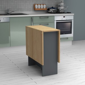 meg-GP028-0115,2-3 ΤΡΑΠΕΖΙ PEPE MEGAPAP ΕΠΕΚΤΕΙΝΟΜΕΝΟ ΧΡΩΜΑ ΑΝΘΡΑΚΙ - ΦΥΣΙΚΟ ΟΞΙΑΣ 28(56+56)X77X75ΕΚ.