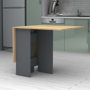 meg-GP028-0115,2-6 ΤΡΑΠΕΖΙ PEPE MEGAPAP ΕΠΕΚΤΕΙΝΟΜΕΝΟ ΧΡΩΜΑ ΑΝΘΡΑΚΙ - ΦΥΣΙΚΟ ΟΞΙΑΣ 28(56+56)X77X75ΕΚ.