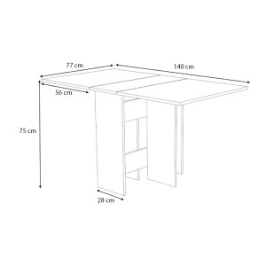 meg-GP028-0115,2-7 ΤΡΑΠΕΖΙ PEPE MEGAPAP ΕΠΕΚΤΕΙΝΟΜΕΝΟ ΧΡΩΜΑ ΑΝΘΡΑΚΙ - ΦΥΣΙΚΟ ΟΞΙΑΣ 28(56+56)X77X75ΕΚ.