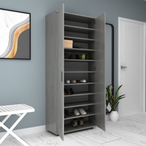 meg-GP028-0116,4-2 ΝΤΟΥΛΑΠΑ ΡΟΥΧΩΝ - ΠΑΠΟΥΤΣΟΘΗΚΗ ERIC MEGAPAP ΔΙΦΥΛΛΗ ΧΡΩΜΑ ΓΚΡΙ ΣΚΥΡΟΔΕΜΑΤΟΣ 76X36X187ΕΚ.