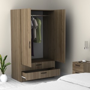 meg-GP028-0121,3-4 ΝΤΟΥΛΑΠΑ ΡΟΥΧΩΝ VICTORIA MEGAPAP ΔΙΦΥΛΛΗ ΜΕ ΣΥΡΤΑΡΙΑ ΧΡΩΜΑ ΚΑΡΥΔΙ 100X60X181ΕΚ.