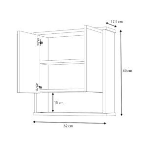meg-GP028-0126,1-3 ΚΑΘΡΕΠΤΗΣ ΜΠΑΝΙΟΥ DELO ΜEGAPAP ΧΡΩΜΑ ΛΕΥΚΟ 62X17,5X60ΕΚ.