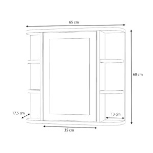 meg-GP028-0127,1-3 ΚΑΘΡΕΠΤΗΣ ΜΠΑΝΙΟΥ DIRO ΜEGAPAP ΧΡΩΜΑ ΛΕΥΚΟ 65X17,5X60ΕΚ.