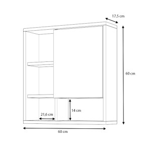 meg-GP028-0128,1-3 ΚΑΘΡΕΠΤΗΣ ΜΠΑΝΙΟΥ DEMO ΜEGAPAP ΧΡΩΜΑ ΛΕΥΚΟ 60X17,5X60ΕΚ.