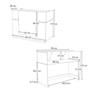 meg-GP028-0132,2-5 ΓΡΑΦΕΙΟ ΥΠΟΔΟΧΗΣ - RECEPTION GEMINI MEGAPAP ΧΡΩΜΑ ΛΕΥΚΟ 90X50X110ΕΚ.