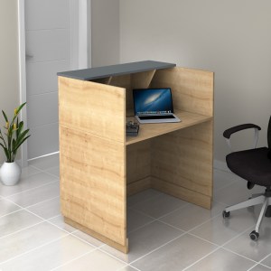 meg-GP028-0133,1-1 ΓΡΑΦΕΙΟ ΥΠΟΔΟΧΗΣ - RECEPTION GEMINI MEGAPAP ΧΡΩΜΑ ΦΥΣΙΚΟ ΟΞΙΑΣ - ΑΝΘΡΑΚΙ 100X70X110ΕΚ.