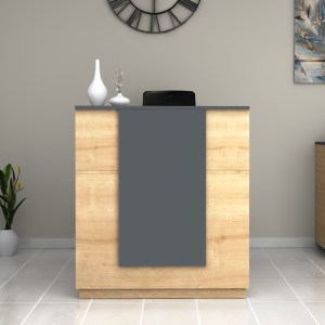 meg-GP028-0133,1-2 ΓΡΑΦΕΙΟ ΥΠΟΔΟΧΗΣ - RECEPTION GEMINI MEGAPAP ΧΡΩΜΑ ΦΥΣΙΚΟ ΟΞΙΑΣ - ΑΝΘΡΑΚΙ 100X70X110ΕΚ.