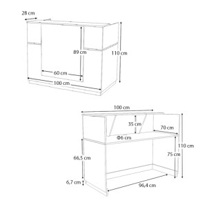 meg-GP028-0133,2-6 ΓΡΑΦΕΙΟ ΥΠΟΔΟΧΗΣ - RECEPTION GEMINI MEGAPAP ΧΡΩΜΑ ΛΕΥΚΟ 100X70X110ΕΚ.
