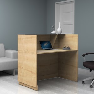 meg-GP028-0134,1-1 ΓΡΑΦΕΙΟ ΥΠΟΔΟΧΗΣ - RECEPTION GEMINI MEGAPAP ΧΡΩΜΑ ΦΥΣΙΚΟ ΟΞΙΑΣ - ΑΝΘΡΑΚΙ 120X70X110ΕΚ.