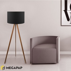 meg-GP029-0001,7-1 ΦΩΤΙΣΤΙΚΟ ΔΑΠΕΔΟΥ ROSLING MEGAPAP MDF/ΥΦΑΣΜΑ/PVC ΧΡΩΜΑ ΚΑΡΥΔΙ/ΜΑΥΡΟ 38X21X140ΕΚ.