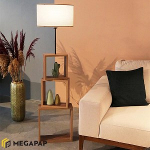 meg-GP029-0005,1-1 ΦΩΤΙΣΤΙΚΟ ΔΑΠΕΔΟΥ CLAUDE MEGAPAP MDF/FABRIC/PVC ΧΡΩΜΑ ΚΑΦΕ/ΜΠΕΖ 37X20X140ΕΚ.