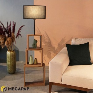 meg-GP029-0005,2-1 ΦΩΤΙΣΤΙΚΟ ΔΑΠΕΔΟΥ CLAUDE MEGAPAP MDF/FABRIC/PVC ΧΡΩΜΑ ΚΑΦΕ/ΜΑΥΡΟ 37X20X140ΕΚ.