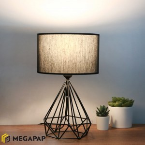meg-GP029-0030,1-1 ΦΩΤΙΣΤΙΚΟ ΕΠΙΤΡΑΠΕΖΙΟ CHRISTOPHER MEGAPAP ΥΦΑΣΜΑ/ΜΕΤΑΛΛΟ ΧΡΩΜΑ ΜΑΥΡΟ 24X15X41ΕΚ.