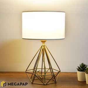 meg-GP029-0033,1-1 ΦΩΤΙΣΤΙΚΟ ΕΠΙΤΡΑΠΕΖΙΟ VANSTONE MEGAPAP ΥΦΑΣΜΑ/ΜΕΤΑΛΛΟ ΧΡΩΜΑ ΚΡΕΜ/ΧΡΥΣΟ 24X15X39ΕΚ.