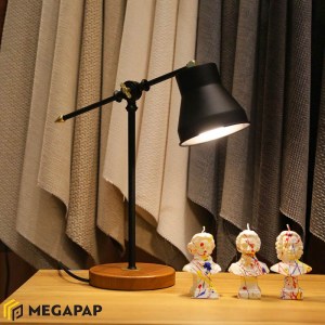 meg-GP029-0034,1-1 ΦΩΤΙΣΤΙΚΟ ΓΡΑΦΕΙΟΥ PAULE MEGAPAP ΜΕΤΑΛΛΟ/MDF ΧΡΩΜΑ ΜΑΥΡΟ 12X12X44ΕΚ.