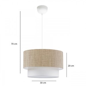 meg-GP029-0049,7-2 ΦΩΤΙΣΤΙΚΟ ΟΡΟΦΗΣ WHITEHOUSE MEGAPAP E27 ΥΦΑΣΜΑΤΙΝΟ ΜΟΝΟΦΩΤΟ ΧΡΩΜΑ ΜΠΕΖ 30X20X55ΕΚ.