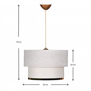 meg-GP029-0050,2-2 ΦΩΤΙΣΤΙΚΟ ΟΡΟΦΗΣ BARNHART MEGAPAP ΥΦΑΣΜΑΤΙΝΟ ΧΡΩΜΑ ΛΕΥΚΟ/ΧΡΥΣΟ 30X20X70ΕΚ.