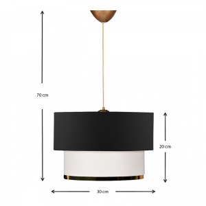 meg-GP029-0050,3-2 ΦΩΤΙΣΤΙΚΟ ΟΡΟΦΗΣ BARNHART MEGAPAP ΥΦΑΣΜΑΤΙΝΟ ΧΡΩΜΑ ΜΑΥΡΟ/ΧΡΥΣΟ 30X20X70ΕΚ.