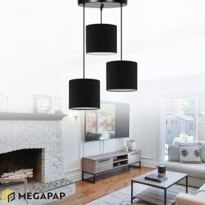 meg-GP029-0056,1-1 ΦΩΤΙΣΤΙΚΟ ΟΡΟΦΗΣ ROSIE MEGAPAP ΥΦΑΣΜΑΤΙΝΟ ΧΡΩΜΑ ΜΑΥΡΟ 15X15X90ΕΚ.