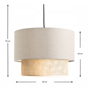 meg-GP029-0079,2-2 ΦΩΤΙΣΤΙΚΟ ΟΡΟΦΗΣ LUCIFER MEGAPAP E27 ΥΦΑΣΜΑΤΙΝΟ ΜΟΝΟΦΩΤΟ ΧΡΩΜΑ ΚΡΕΜ 30X20X70ΕΚ.
