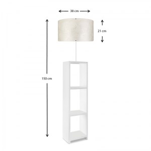 meg-GP029-0088,3-2 ΦΩΤΙΣΤΙΚΟ ΔΑΠΕΔΟΥ LOYD MEGAPAP ΥΦΑΣΜΑΤΙΝΟ/PVC/MDF ΧΡΩΜΑ ΛΕΥΚΟ 38X38X150ΕΚ.