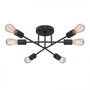 meg-GP029-0108,1-0 ΦΩΤΙΣΤΙΚΟ ΟΡΟΦΗΣ HELGA MEGAPAP E27 ΜΕΤΑΛΛΙΚΟ ΕΞΑΦΩΤΟ ΧΡΩΜΑ ΜΑΥΡΟ 50X12X20ΕΚ.