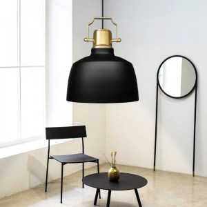 meg-GP029-0115,1-1 ΦΩΤΙΣΤΙΚΟ ΟΡΟΦΗΣ ARTES MEGAPAP E27 ΜΕΤΑΛΛΙΚΟ ΜΟΝΟΦΩΤΟ ΧΡΩΜΑ ΜΑΥΡΟ - ΧΡΥΣΟ Φ22X100ΕΚ.