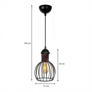 meg-GP029-0118,1-2 ΦΩΤΙΣΤΙΚΟ ΟΡΟΦΗΣ MANOLIA MEGAPAP E27 ΜΕΤΑΛΛΙΚΟ ΜΟΝΟΦΩΤΟ ΧΡΩΜΑ ΜΑΥΡΟ Φ15X100ΕΚ.