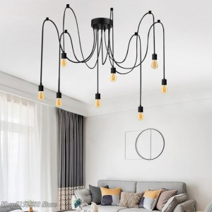 meg-GP029-0119,1-1 ΦΩΤΙΣΤΙΚΟ ΟΡΟΦΗΣ OCTOPUS MEGAPAP E27 ΟΚΤΑΦΩΤΟ ΧΡΩΜΑ ΜΑΥΡΟ 150ΕΚ.
