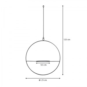 meg-GP029-0120,1-2 ΒΑΣΗ - ΖΑΡΝΤΙΝΙΕΡΑ ΚΡΕΜΑΣΤΗ ΜΕΤΑΛΛΙΚΗ ΓΙΑ ΦΥΤΑ ΕΣΩΤΕΡΙΚΟΥ ΚΑΙ ΕΞΩΤΕΡΙΚΟΥ ΧΩΡΟΥ ΧΡΩΜΑ ΜΑΥΡΟ Φ30ΕΚ.