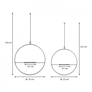 meg-GP029-0121,1-1 ΒΑΣΗ - ΖΑΡΝΤΙΝΙΕΡΑ ΚΡΕΜΑΣΤΗ ΣΕΤ 2ΤΜΧ ΜΕΤΑΛΛΙΚΗ ΓΙΑ ΦΥΤΑ ΕΣΩΤΕΡΙΚΟΥ ΚΑΙ ΕΞΩΤΕΡΙΚΟΥ ΧΩΡΟΥ ΧΡΩΜΑ ΜΑΥΡΟ Φ30ΕΚ.