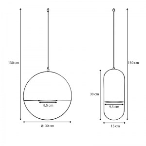 meg-GP029-0123,1-1 ΒΑΣΗ - ΖΑΡΝΤΙΝΙΕΡΑ ΚΡΕΜΑΣΤΗ ΣΕΤ 2ΤΜΧ ΜΕΤΑΛΛΙΚΗ ΓΙΑ ΦΥΤΑ ΕΣΩΤΕΡΙΚΟΥ ΚΑΙ ΕΞΩΤΕΡΙΚΟΥ ΧΩΡΟΥ ΧΡΩΜΑ ΜΑΥΡΟ Φ25ΕΚ.