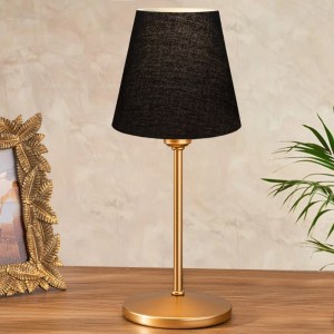 meg-GP029-0126,1-1 ΦΩΤΙΣΤΙΚΟ ΕΠΙΤΡΑΠΕΖΙΟ SANTO MEGAPAP E27 ΥΦΑΣΜΑ PVC ΧΡΩΜΑ ΜΑΥΡΟ - ΧΡΥΣΟ Ø13X37ΕΚ.