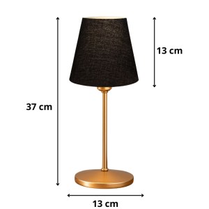 meg-GP029-0126,1-2 ΦΩΤΙΣΤΙΚΟ ΕΠΙΤΡΑΠΕΖΙΟ SANTO MEGAPAP E27 ΥΦΑΣΜΑ PVC ΧΡΩΜΑ ΜΑΥΡΟ - ΧΡΥΣΟ Ø13X37ΕΚ.